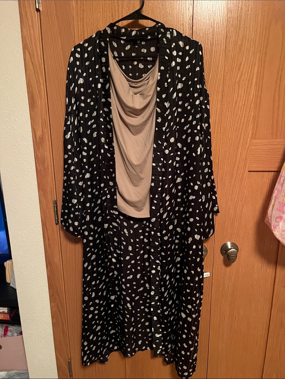 mittoshop Black and White Polka Dot Maxi Kimono
